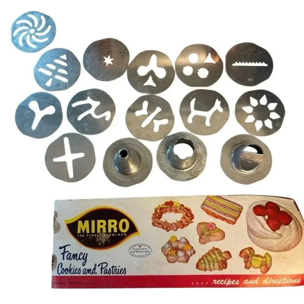 Vintage Mirro Aluminum Cookie Press & Accessories